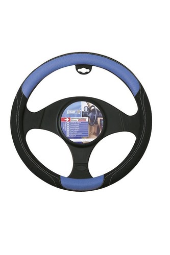 Blue black steering wheel - steering,