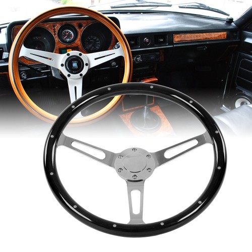 Black 15inch classic steering - classic,